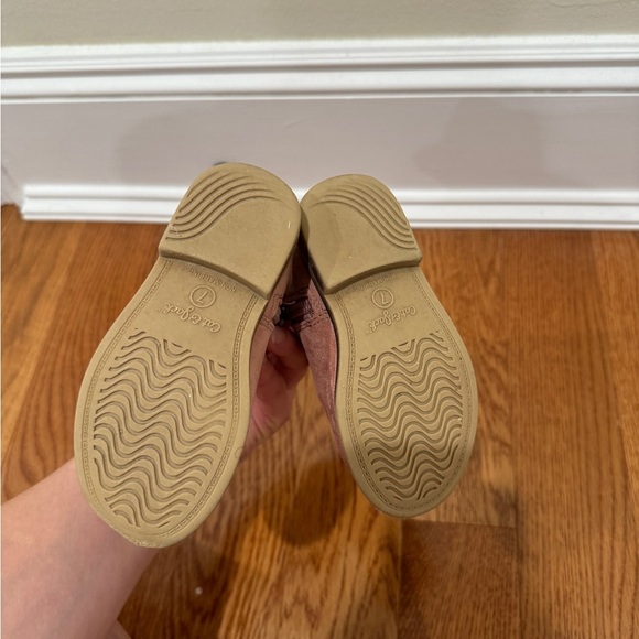 Cat & Jack Girls Toddler Size 7 Mauve Pink Suede Fringe Booties - Picture 7 of 8